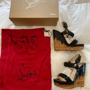 Christian Louboutin Black Barboullaga Wedge